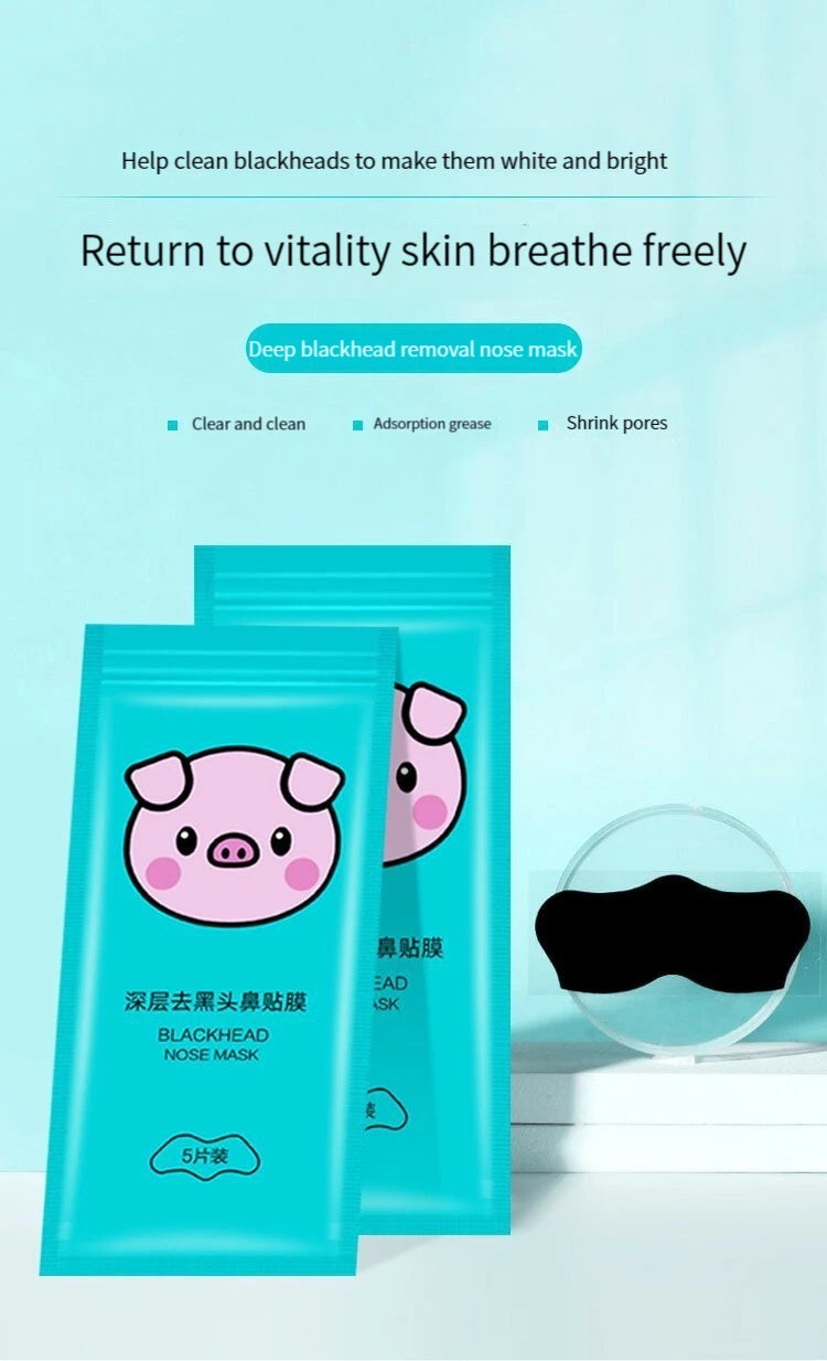 5PCS Blackhead Removal Nasal Strip Acne Magic Powerful Adsorption Mite Remover Deep Cleaning Pore Shrinking Smooth Skin