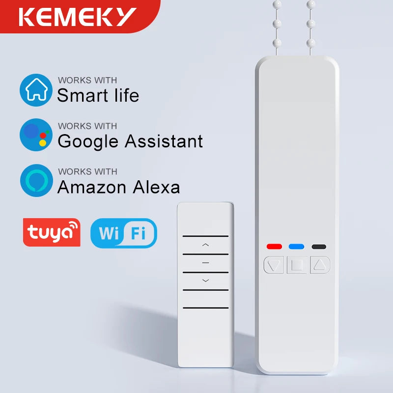 KEMEK Tuya Smart Wifi Blinds Motor Automatic Electric Roller Shade Controller App Control Works with Alexa Google Assistant