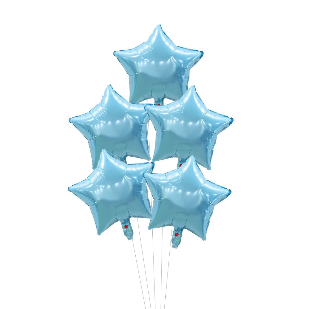 5Pcs 18inch Gold Silver Foil Star Balloon Wedding Balloons Decoration Baby Shower Children's Kids Birthday Party Balloons Globos