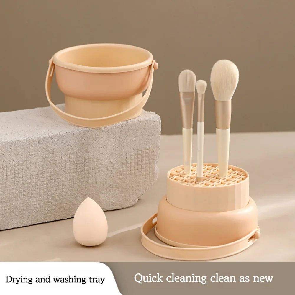 Makeup Brush Cleaner Cleaning And Drying Storage Tray 3-in-1 Silicone Beauty Tool Cleaning Bowl Practical Cleaning Tool