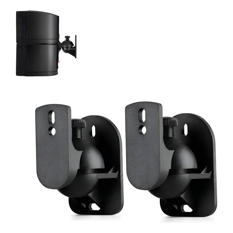 2pcs Adjustable Wall Mount Speaker Brackets,Swivel & Tilt for Sound Positioning for Home Theater,Bookshelf Systems,Boat Speakers
