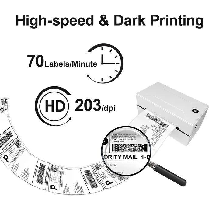 D100 thermal label printer, desktop label printer, wireless compatible with mobile phones and computers, suitable for shipping