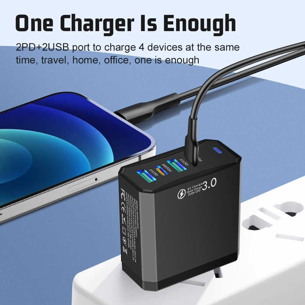 PD 25W USB C Charger PD Phone Charge Fast Charging USB-C Charger Quick Charge 3.0 Adapter For iPhone 15 14 Xiaomi Huawei Samsung