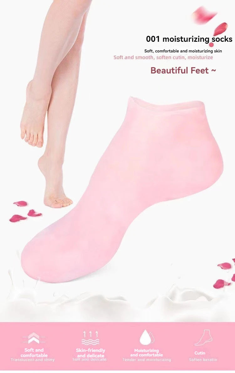 A Pair Of Silicone Socks Moisturise And Prevent Cracks And Soften Calluses And Cornsfoot Maskbeach Socksprotective Foot Covers