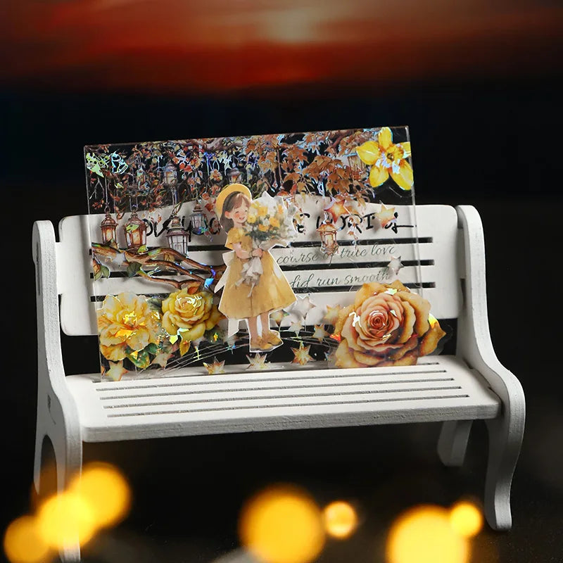 TIAN ZI 200 cm/ Roll lamplight PET Tape Cute Literary INS Style Journal Handbook Tapes Creative DIY Dairy Collage Stationery