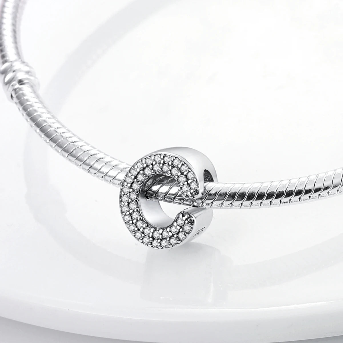 Real 925 Sterling Silver Charms Bracelets Classic 26 Letters Alphabet Charms Beads For Women Fine DIY Wedding Jewelry Gift