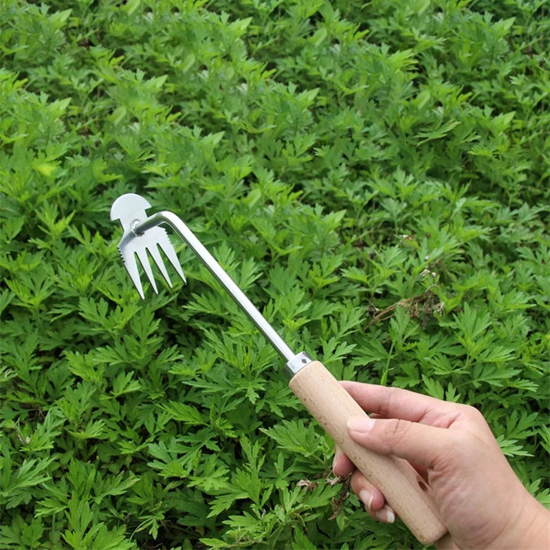 Garden Land Herb Supplies Easily Pulled 1 Grass Pot Soil Weeding Tool Manganese Steel 4/11 Tooth Manual Excavator Refurbished