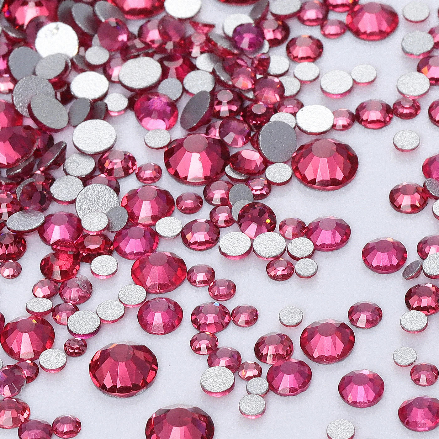 QIIY 1440Pcs Mix Size SS3-SS20 Clear Crystal FlatBack Rhinestones Non-Hotfix Glass Decorations DIY Glitter Stones 3D Nail Art