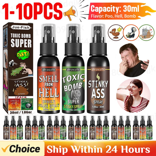 30ml Fart Gag Spray Prank Joke Plastic Spray Can Stink Party Supplies Stinky Fart for Adults Kids Non Toxic Halloween Funny Toys
