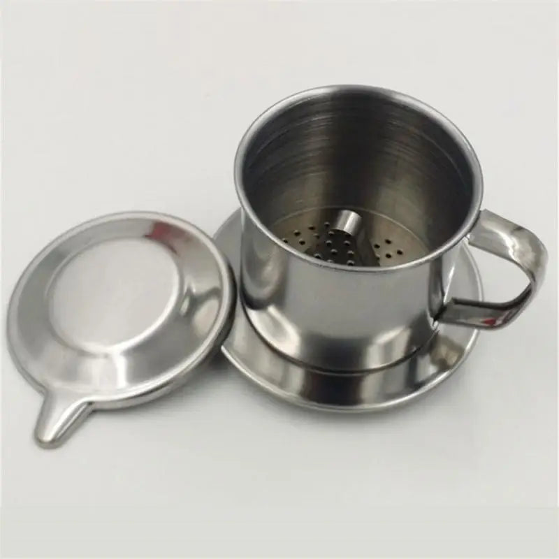 Coffee Dripper Maker Pot Infuse Cup Portable Coffee Drip Filter 6-9Q Vietnamese Coffee Filter Stainless Steel Vietnamese Style