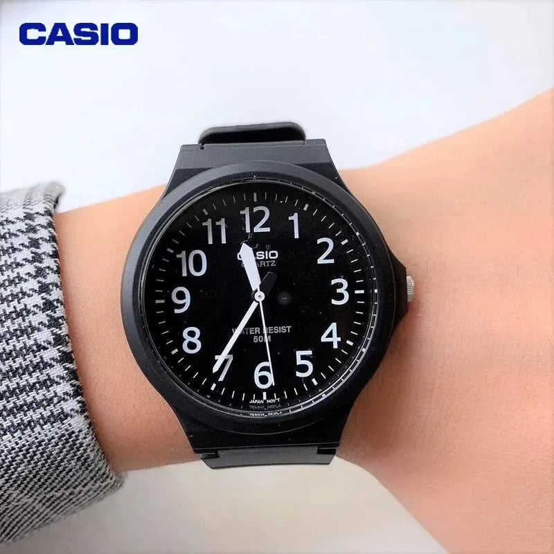 Casio MW-240 Student Watch Men's Rubber Resin Belt Sports Watch Black Disk Student Trend Simple Number Blue Digit Women Watch