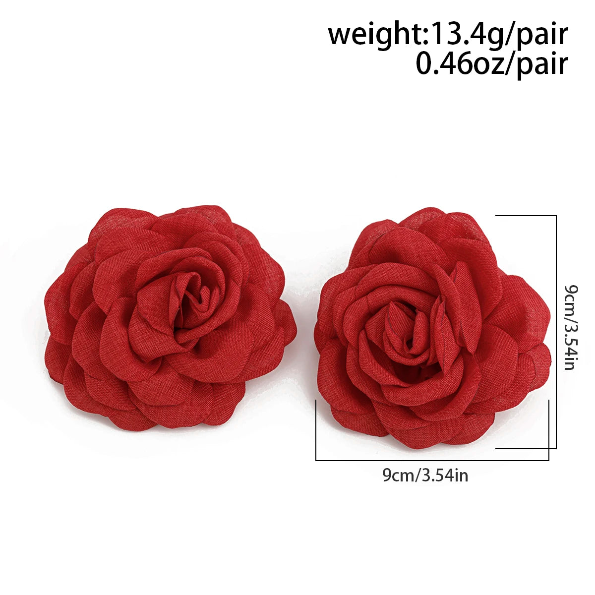 Salircon Exaggerated Large Rose Flower Earrings For Women 2024 Statement Pierced Stud Earrings Ladies Party Dinner Jewelry