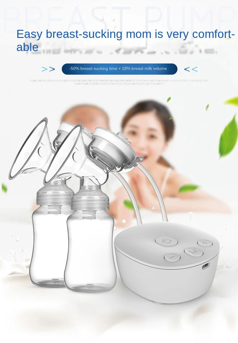 Double Electric Breast Pump USB Electric Breast Pump With Baby Milk Bottle Cold Heat Pad BPA Free Powerful Breast Pumps