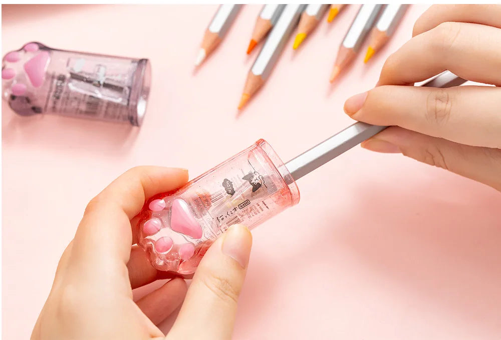 Kawaii Cat Paw Shaped Pencil Sharpener Stationery Kids Gift  Cute School Supplies  Korean Stationery