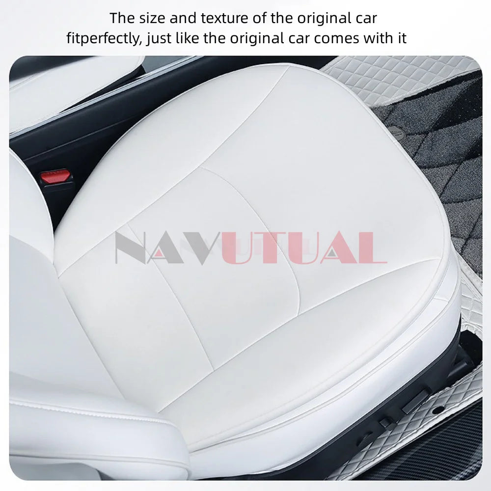 Car PU Leather Cushion, Simple Memory Cotton Cushion, All-Season Universal Seat Cushion For Tesla Model Y 3 S X