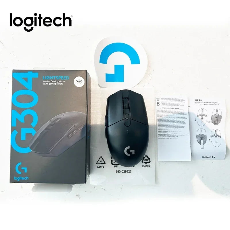 Logitech G304/G305 LIGHTSPEED Wireless Lightweight Gaming Mouse For FPS/MOBA/MMO/RPG/CS2- HERO Sensor 12K DPI, 6 Programmable
