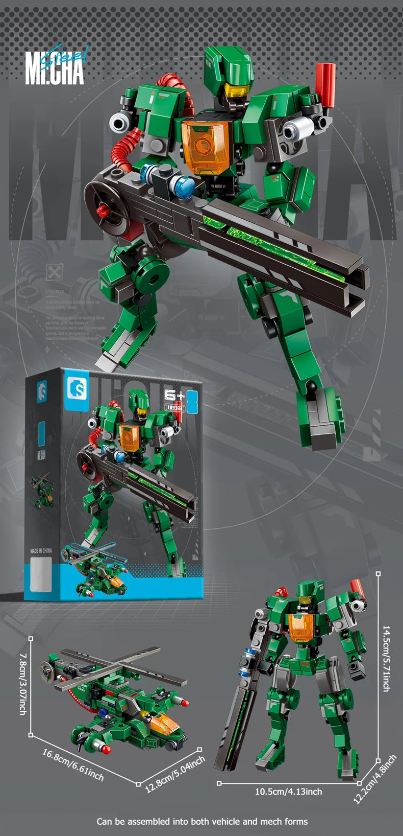 SEMBO Transforming Mech Assemblage Building Block MOC Robot Model Bricks Car Construction Set Kids Toys for Boys Birthday Gifts