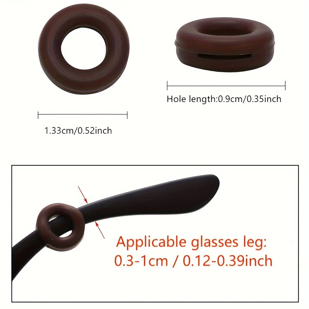 10pcs/set Glasses Anti-slip Fixed Rings Practical Silicone Temple Holders Anti-slip Ring Eyewear Accessories For Men Women