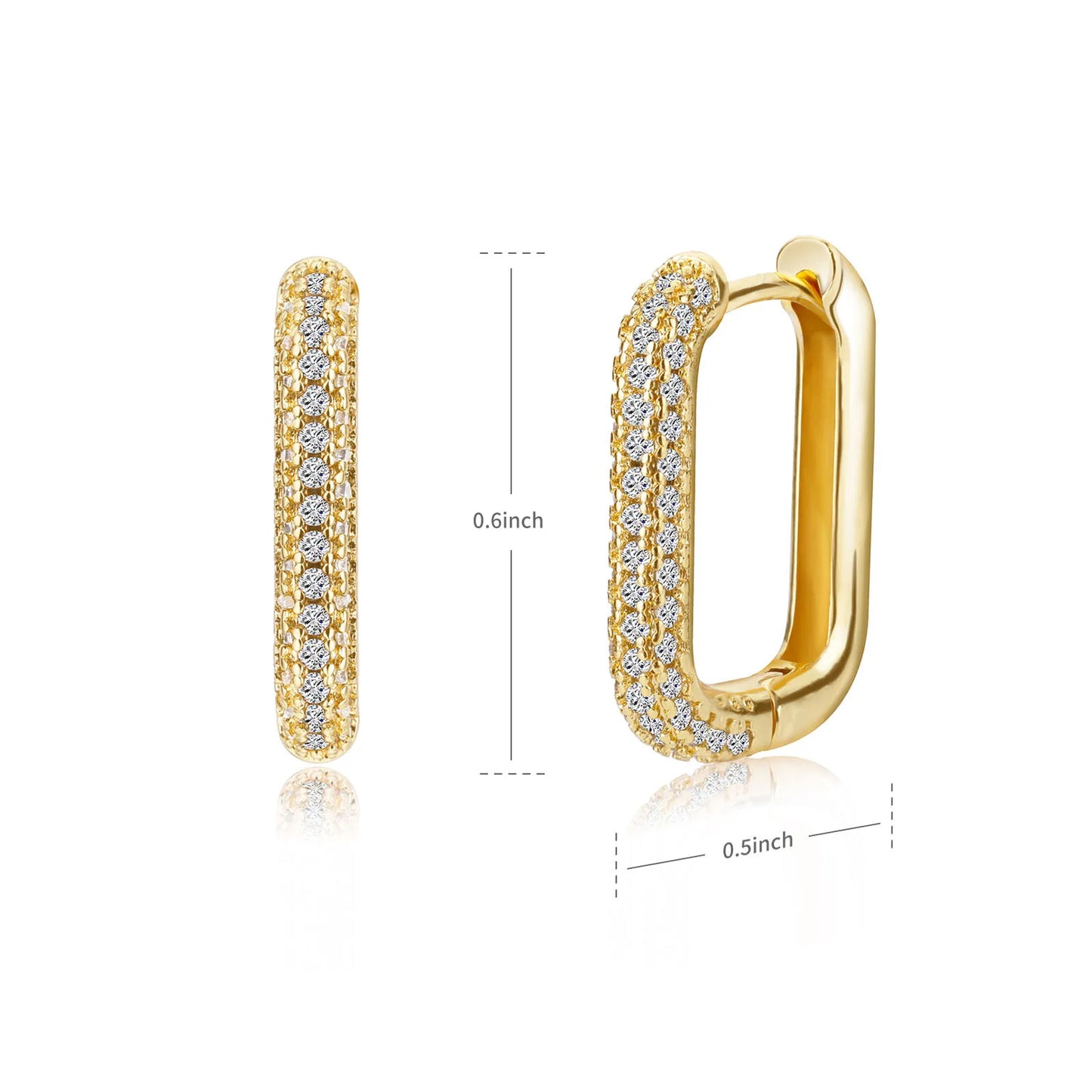 Square Circle Hoop Earrings For Women Luxury Stainless Steel Earrings rending Wedding Jewelry  aretes mujer
