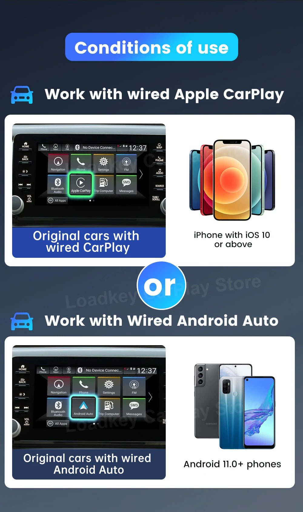 CarlinKit 5.0 Wireless CarPlay Android Auto Adapter 3 in 1 Wireless Car Adapter for Mazda Toyotal Peugeot Volvo Kia Spotify