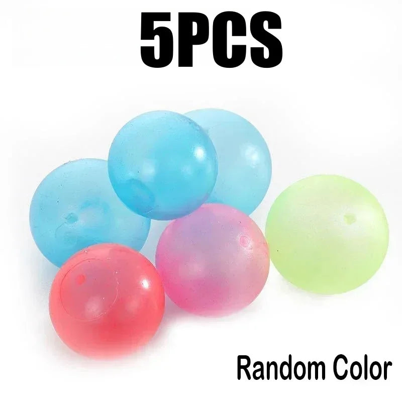 Luminous Balls High Bounce Glowing Ball Sticky Wall Home Party Decor Kids Adult Gift Anxiety Stress Relieve Toy 4.5cm