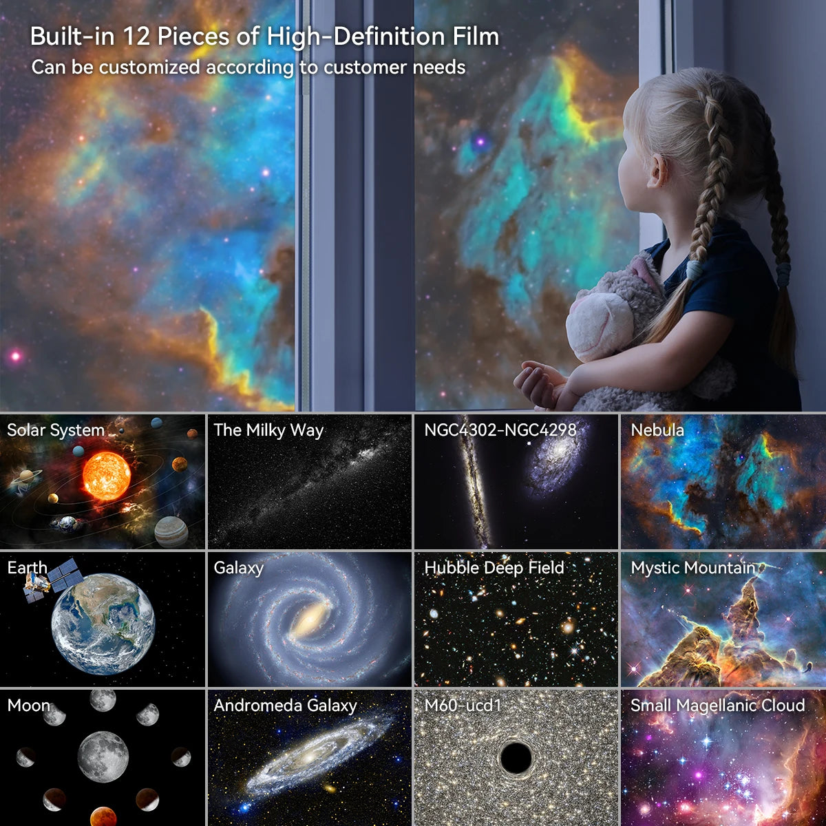 LED Night Light Galaxy Projector Starry Sky Projector 360° Rotate Planetarium Night Lamp For Room Decorative Children Kids Gift