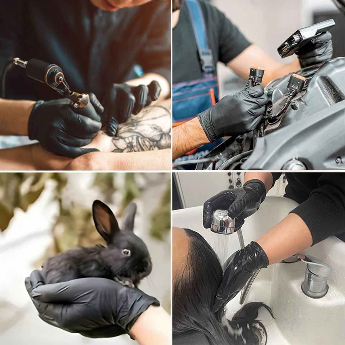 Disposable black gloves, multi-purpose, latex-free, sterile, medical, cooking, home use, easy, simple and clean
