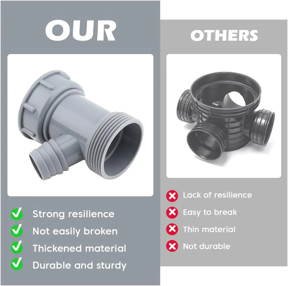 Kitchen Sink Drain Pipe Tee Adapter 45mm Internal Threads Y-Shaped Single Hole Overflow Sewer Branch Connector Thread Fittings