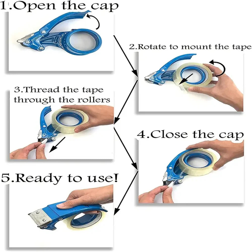 Multi-Color Tape Dispenser: Heavy-Duty, Ergonomic with Precision Blade, Ideal for Office & Commercial Use, No Assembly Needed