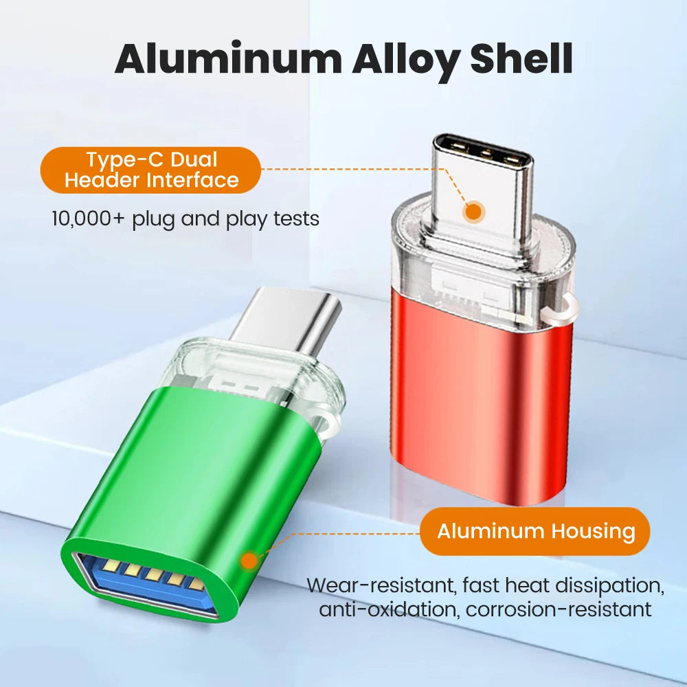 Mini OTG Type C to USB Adapter 3.0 USB C Male To USB A Female Data Connector For iphone 15 16 Xiaomi Samsung Huawei PC Laptop