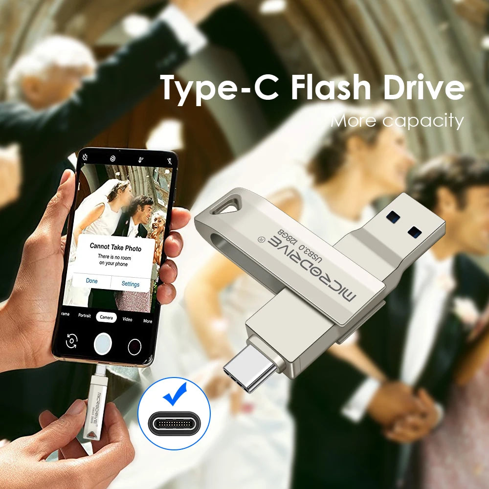 USB3.0 Metal OTG Type C Pen Drive Usb MD223C Memory Stick 64GB usb3.0 flash card 128GB 256G type-C Pendrive free shippin