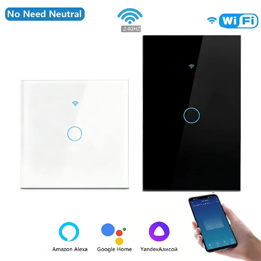 Tuya WIFI Smart Home Switch Light Wall US/EU Glass Touch Panel Voice Wireless Remote Control by Alexa Google Home