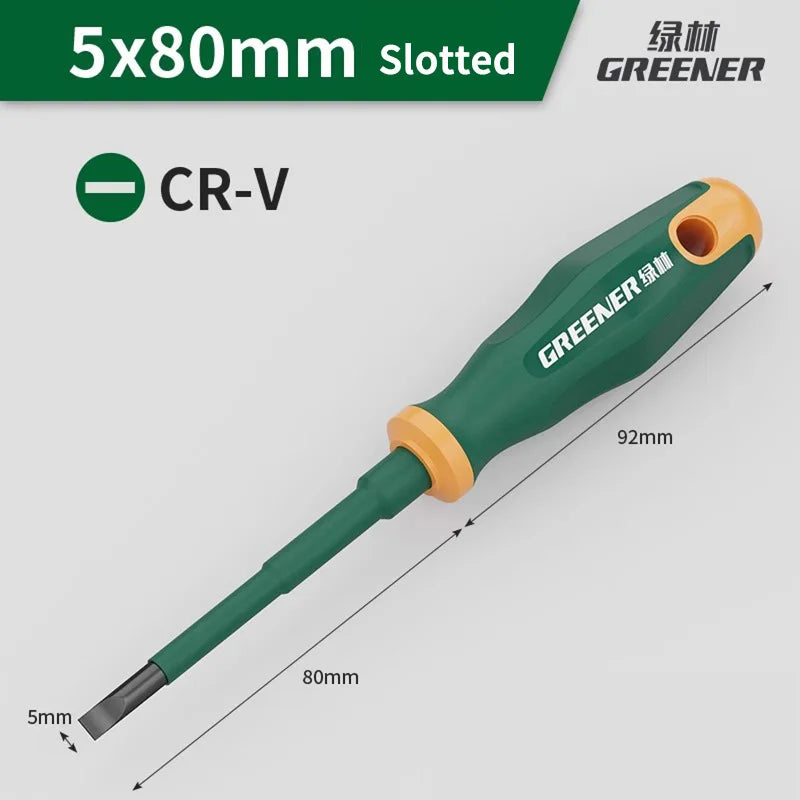 GREENERY Insulated Electrician Screwdriver Slotted Phillips Magnetic Flat Cross Durable Professional Electrical Tools for Repair