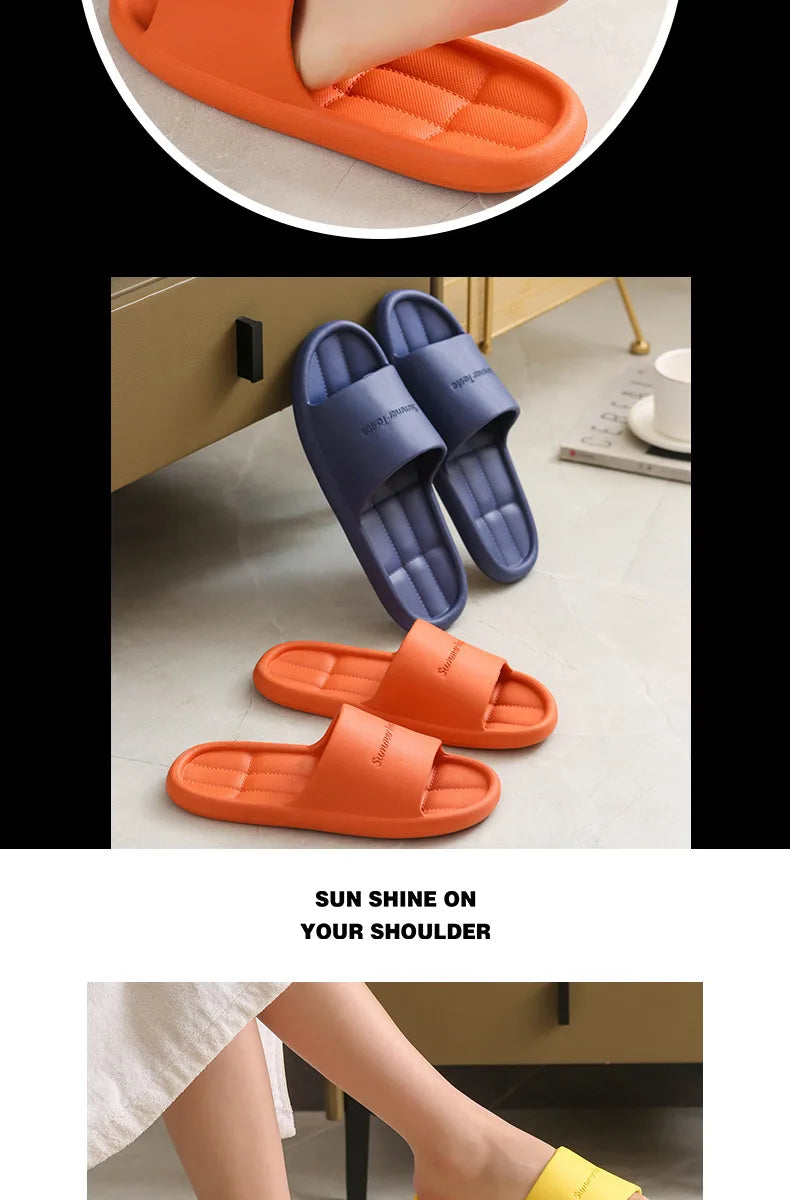 Men And Women Super Soft Eva Thick Platform Slides Minimalist And Comfortable Indoor Bathroom Non Slip Slippers Women Slippers
