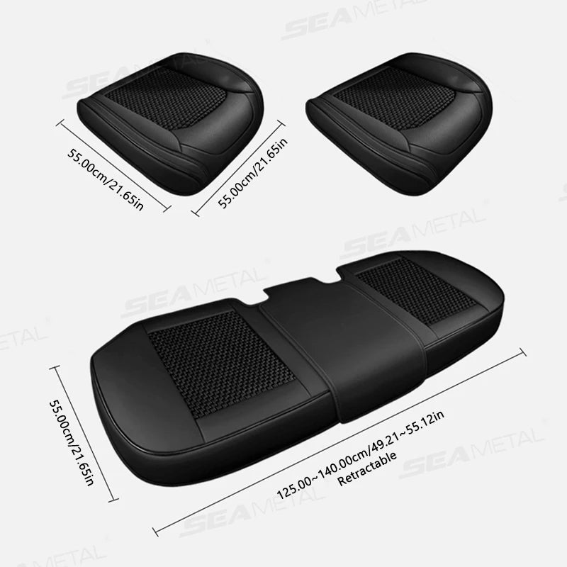 SEAMETAL Breathable Car Front Seat Cover Ice Silk Cooling Seat Cushion Full-Wrapped Anti-Scratch Car Seat Protector Universal