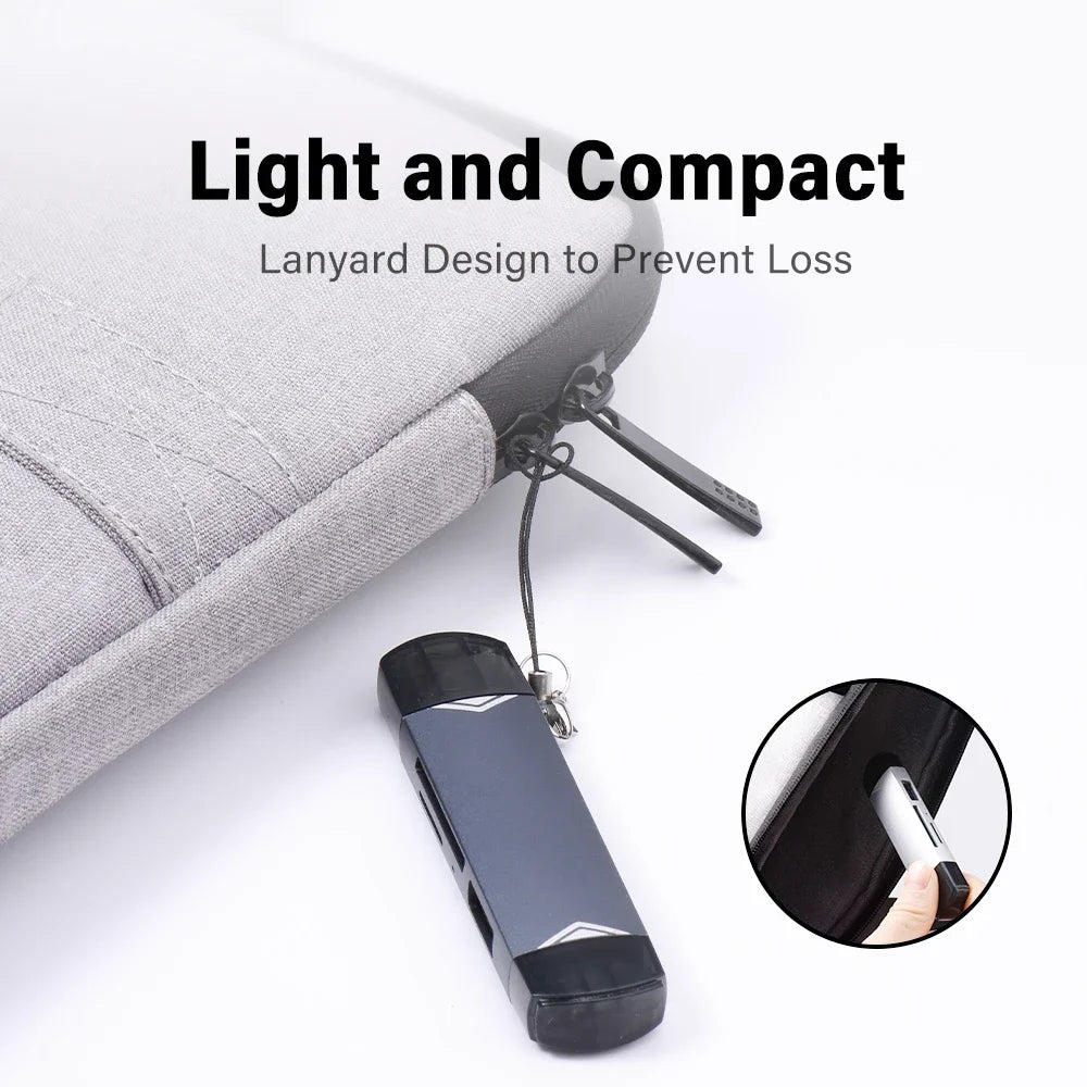 JASTER 6 In 1 Multifunction USB 3.0 Card Reader U Disk TYPE-C/Usb/Tf/Sd Flash Drive Memory Card for Adapter Phone Laptop Compute