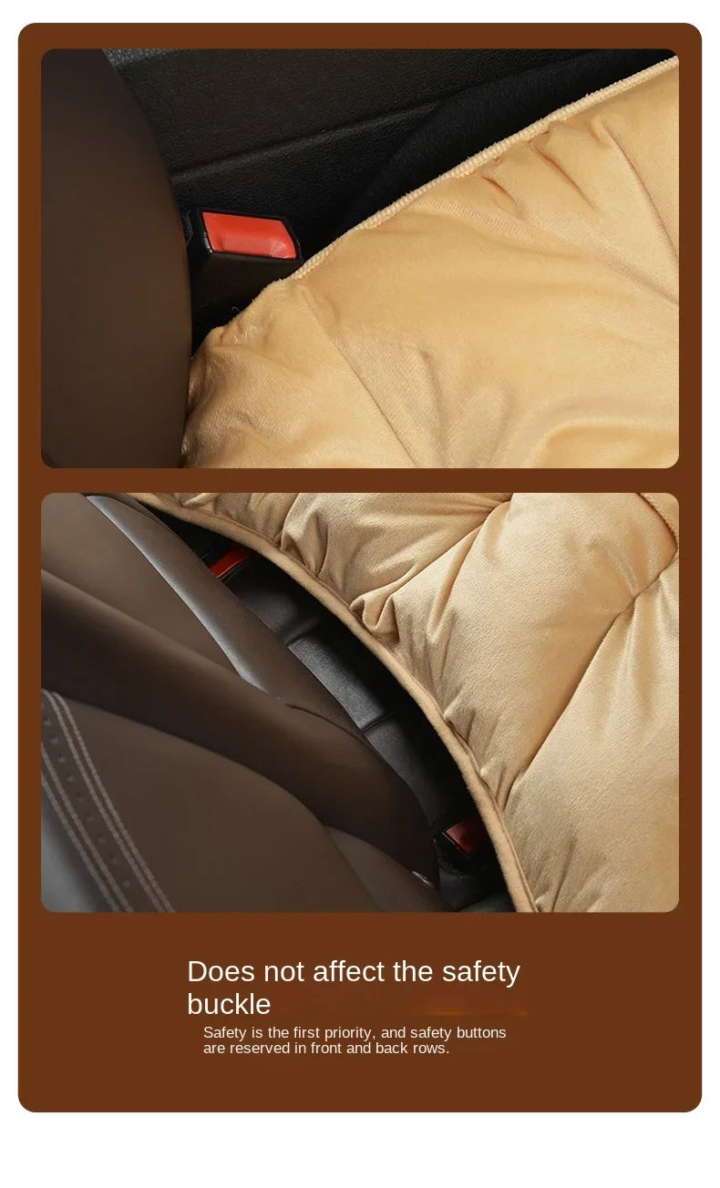 Winter Car Seat Cover with Back Pad Warm Slip-resistant Car Seat Cushion Chair Protector Universal for Suv Pick-Up Truck Sedan