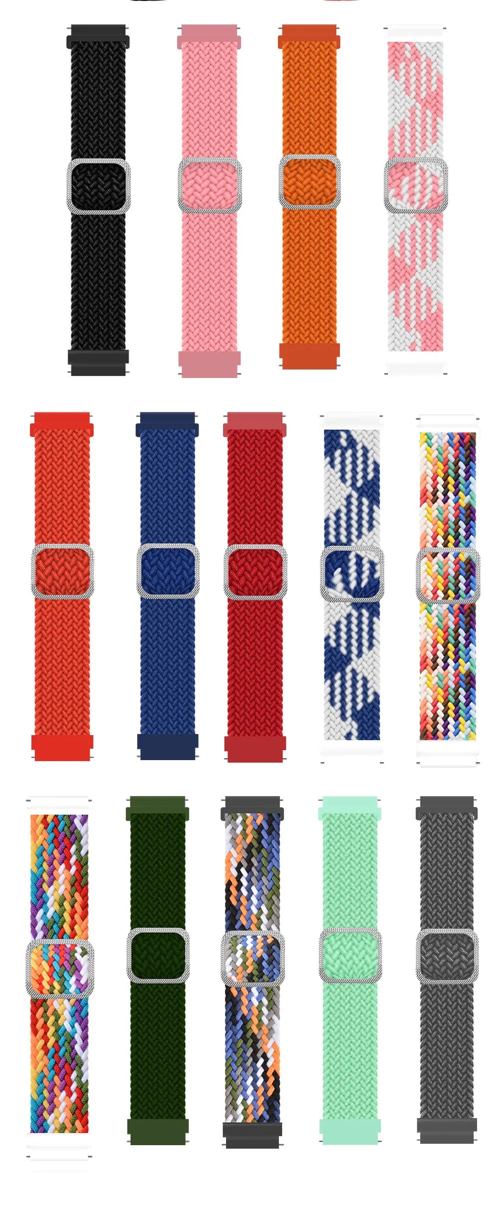 20mm 22mm Elastic Band For Samsung Galaxy Watch 7/6/5/4/FE Active 2 Gear S3 Braided Nylon Strap For Huawei Watch GT 5/4/3/2 46mm