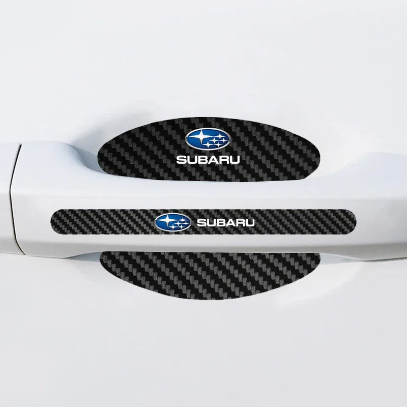Automotive Threshold Bar with Door Handle Bowl Scratch Protective Sticker For Subaru Impreza Forester Tribeca WRX Outback