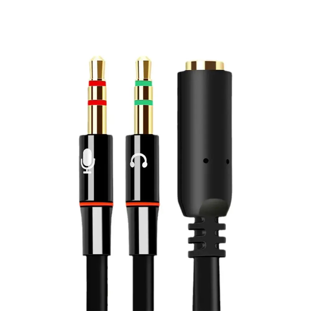 Headphone Microphone Audio Converter Splitter For Computer 3.5mm Female To 2 Dual 3.5mm Male Headphone Mic Audio Y Splitter