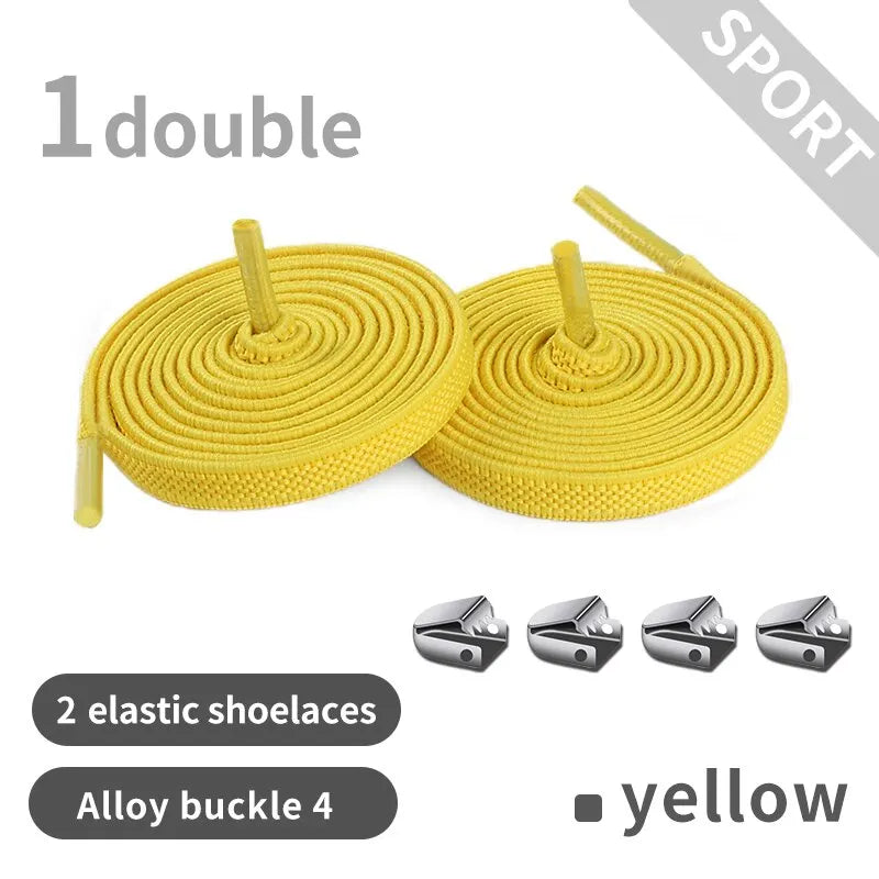 2 Pacs Elastic Shoe Laces Semicircle No Tie Shoelaces for Kids and Adult Sneakers Shoelace Quick Lazy Metal Lock Laces
