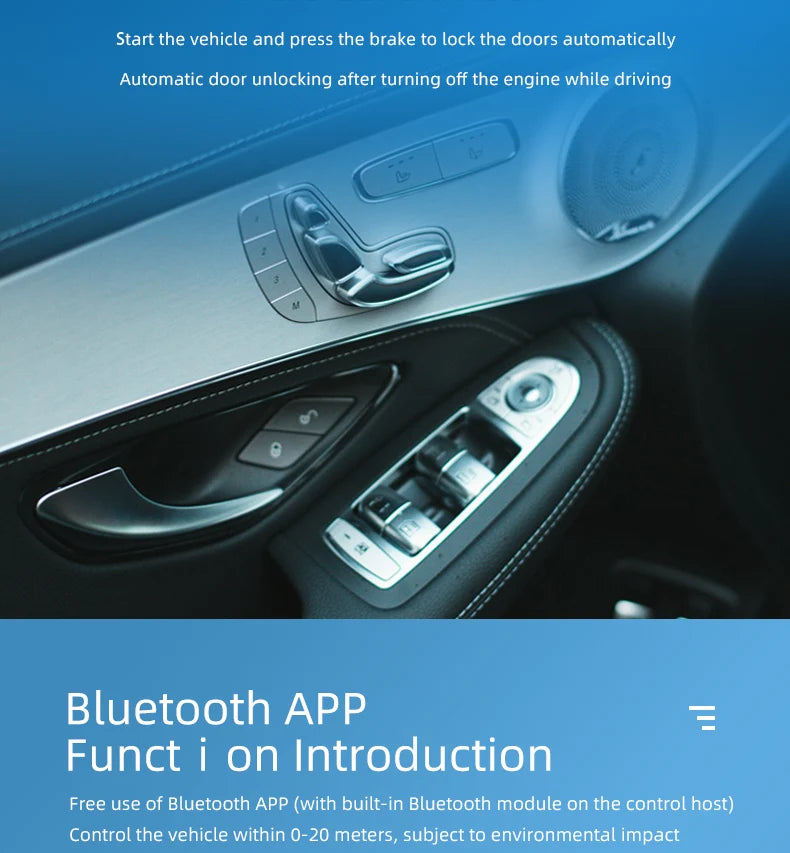 Universal Car Push Button Start Stop Keyless Entry Starter System Cell Phone Bluetooth APP PKE Remote Control Ignition Car Alarm