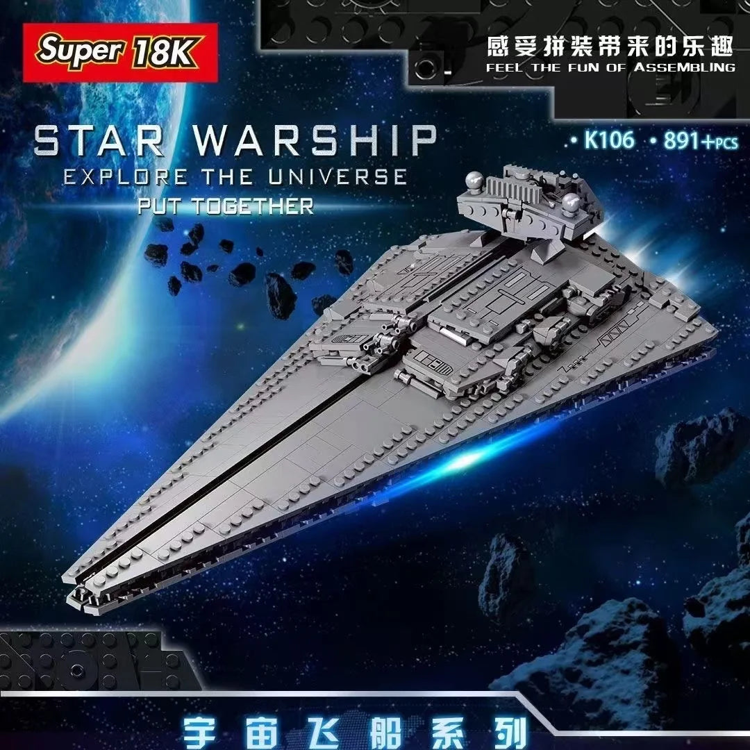 18K Star Destroyer Series K106 Victory Star Destroyer 891 Particle Puzzle Assembling Building Block Model Toy