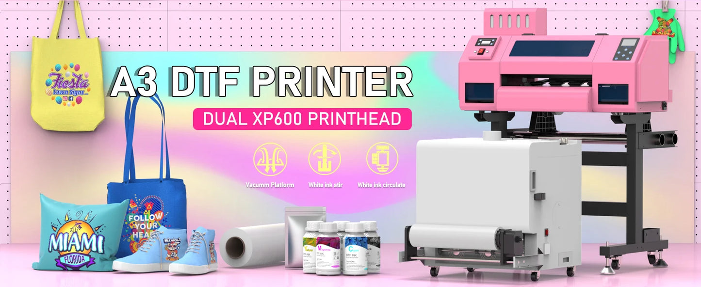 A3 DTF Transfer Printer A3+ XP600 DTF Printer T Shirt Printing Machine A3 With Powder shaking machine for Clothes Hoodies Jeans