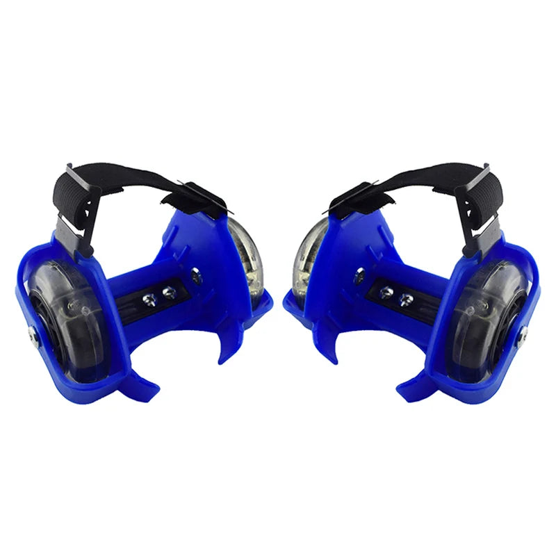 1 Pair Kids Children Outdoor Adjustable LED Flashing Wheel Heel Skate Rollers Adjustable Simply Durable for Outdoor Skating Shoe