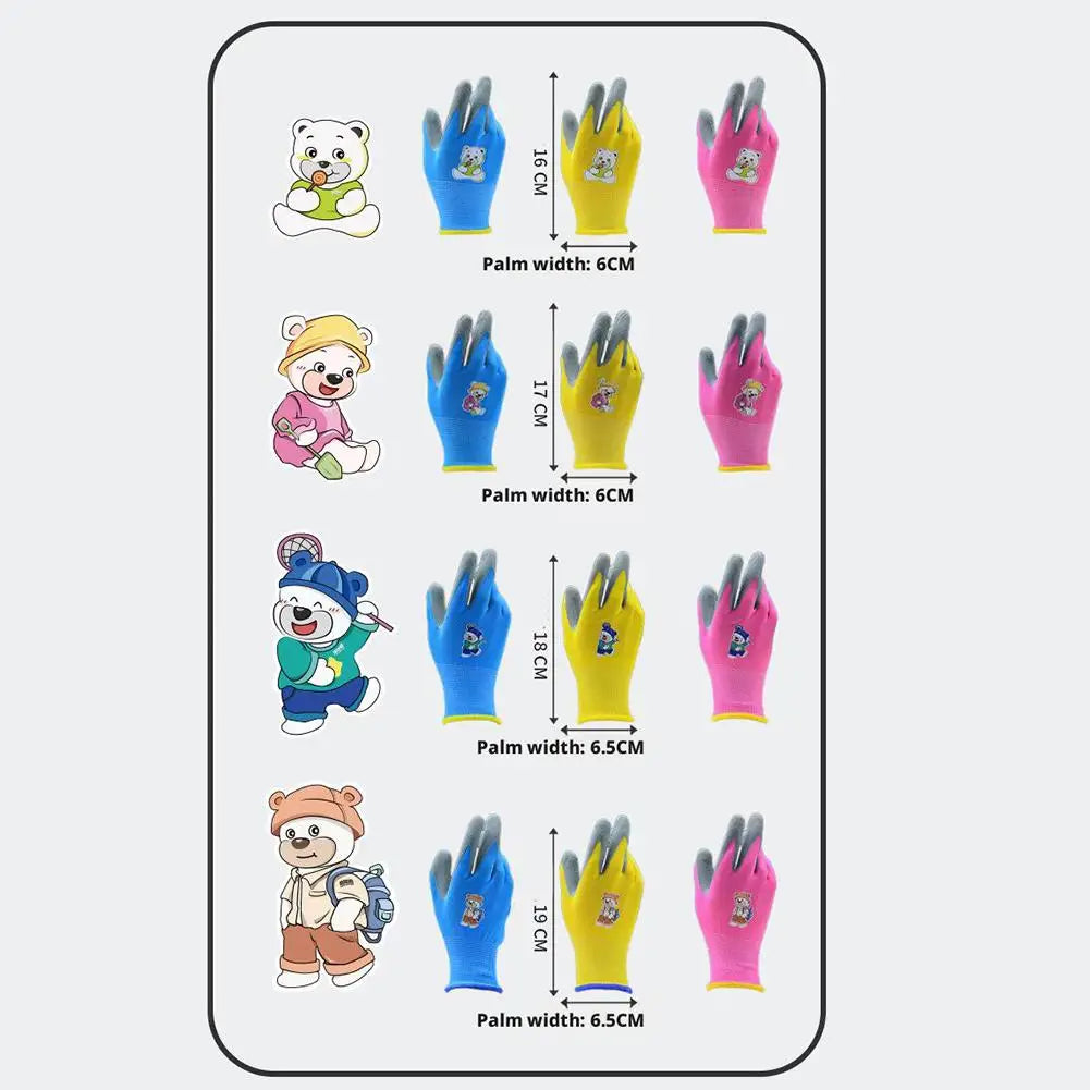 Gardening Gloves Kids Durable Waterproof Garden Work Gloves Non-Slip Children Safety Yard Work Gloves Portable Garden Supplies