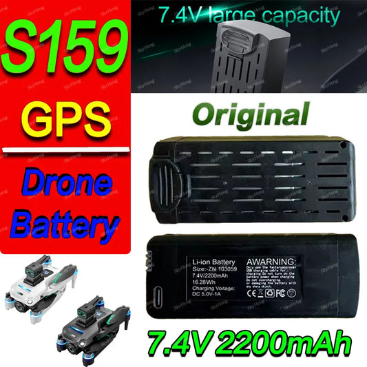 Original S159 8K 5G GPS Drone Battery 7.4V 2200mAh Battery For S159 Aerial Spare Battery Accessories Parts