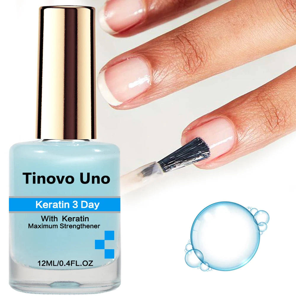 Tinovo Uno Collagen Base Coat Normal Nail Polish Clear Base Oil Air Dry Nail Hardener Strengthener Manicure Birttle Nails Care