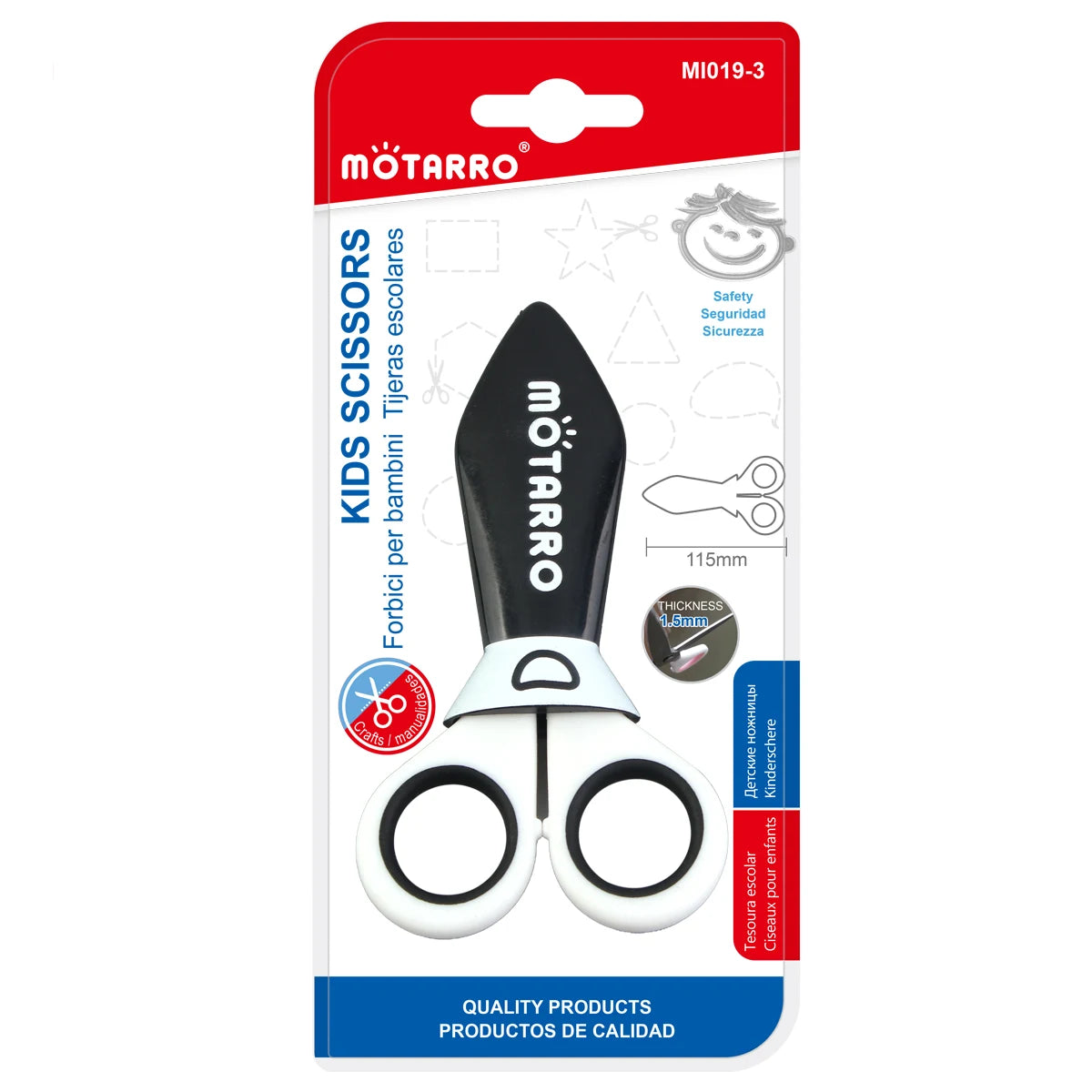 MOTARRO 1Pc Random 115mm Mini Safety Round Head Plastic Scissors Student Kids Paper Cutting School Supplies