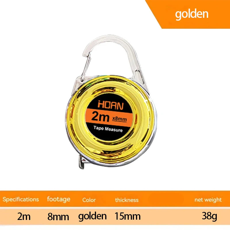 1pc Mini Keychain Tape Measure 2m Steel Tape Measure Delicate Small Steel Ruler Multipurpose Steel Tape Measure Gift Ruler